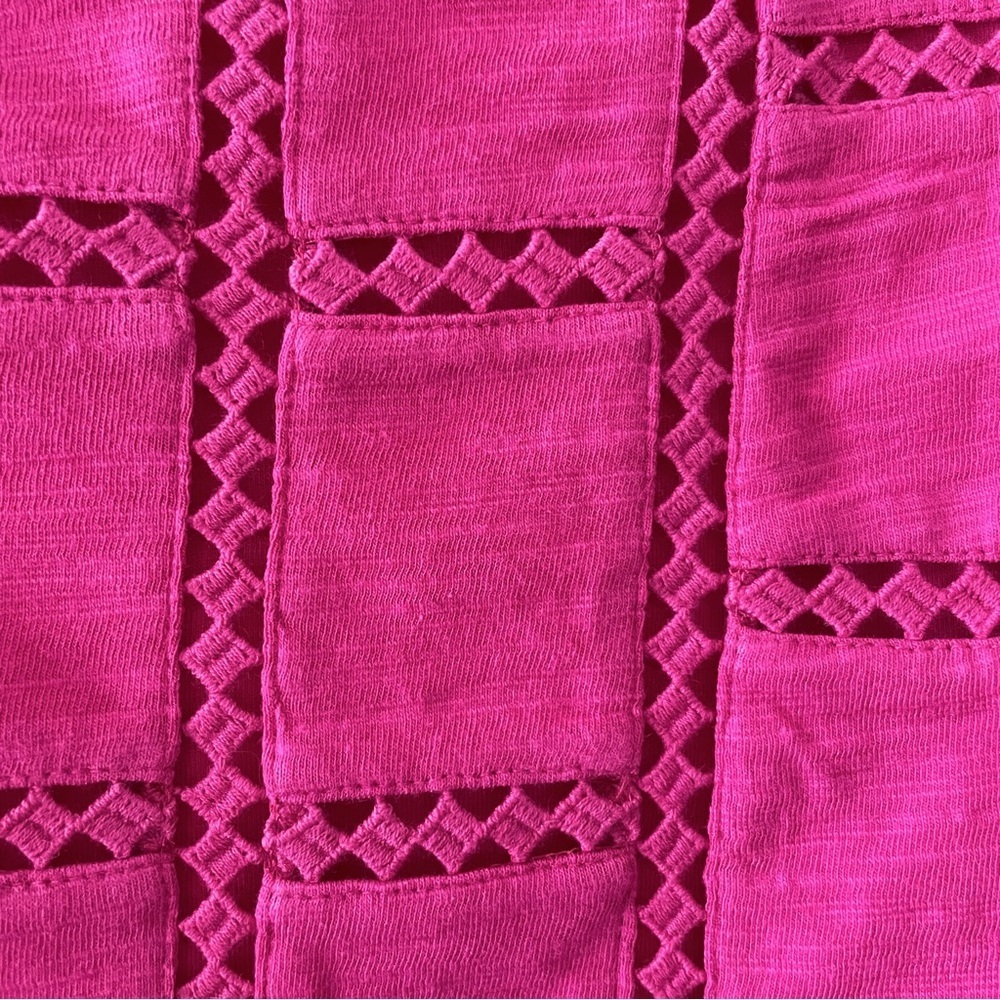 Talbots Fuchsia Pink Cotton Short Sleeve T-Shirt w/ Front Detail Size XL - Picture 6 of 12